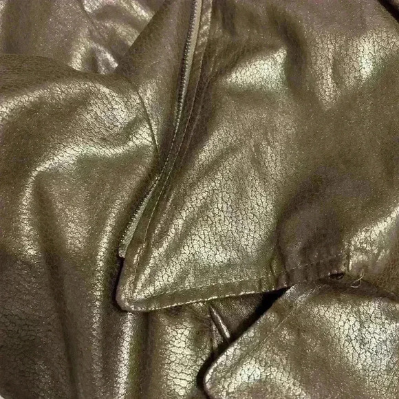 NWT Bisou Bisou Moto Jacket Copper Faux Leather - Picture 4 of 6